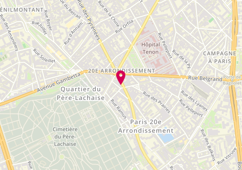 Plan de La Roseraie Fleuriste, 237 Rue des Pyrénées, 75020 Paris